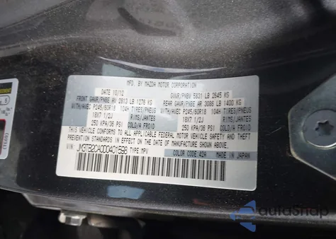 2013 Mazda Cx-9 Touring z USA, uszkodzony, nr VIN JM3TB2CA0D0401598